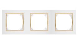 SANTRA ramka potrójna biały/złoty 4173-27-36445