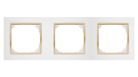 SANTRA ramka potrójna biały/złoty 4173-27-36445
