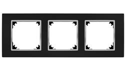 SANTRA ramka potrójna czarny/chrom 4173-46-38832