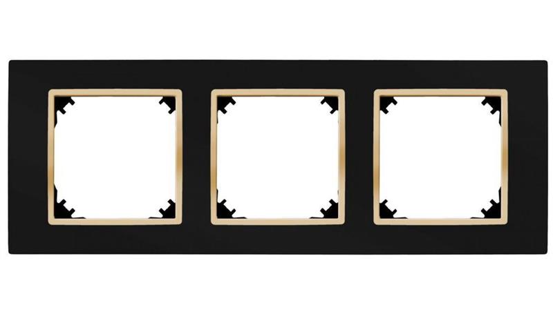 SANTRA ramka potrójna czarny/złoty 4173-47-36468