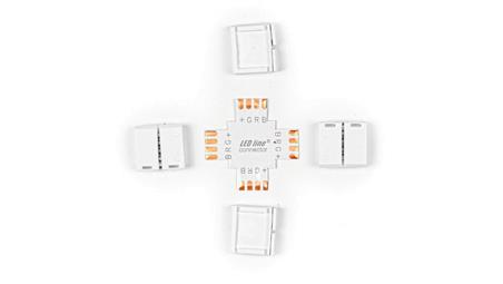 LED line łącznik do taśm LED CLICK CONNECTOR kątowy 10 mm 4 PIN Typ + RGB-59160