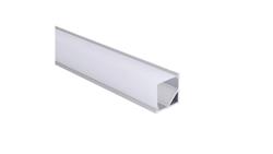 Profil LED kątowy kwadrat anod. aluminium 2m z kloszem, zaślepkami i uchwytami komplet 5 sztuk PROMOCJA-55815