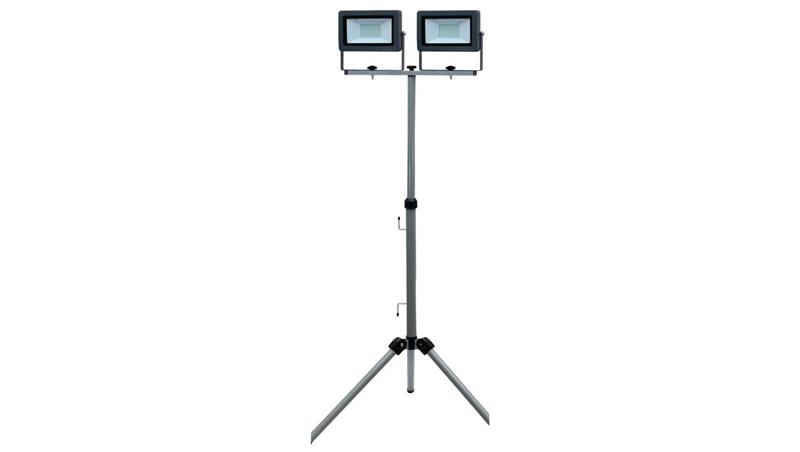 Naświetlacz FLARE 2x50W LED 8500lm 6500K, IP65 2,5m przewód gumowy, na statywie 0,8-1,22m / 47011-53016