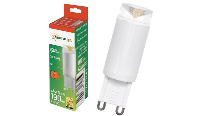 Żarówka ceramiczna LED G9 230V 2,5W 190lm ciepła-48787