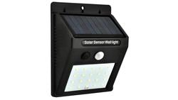Naścienna lampka SOLAR 3W LED, 200lm, czujnik ruchu 3m, 90-120st/czujnik zmierzchu, czarna / 46800-54719