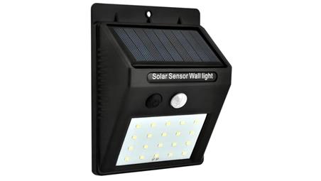 Naścienna lampka SOLAR 3W LED, 200lm, czujnik ruchu 3m, 90-120st/czujnik zmierzchu, czarna / 46800-54719