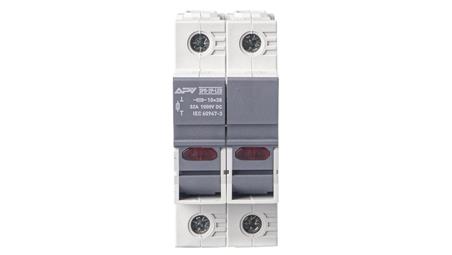 PODSTAWA BEZPIECZNIKOWA ROZŁĄCZNIK DC 10x38 + LED 2P APV-SPB-2P-LED-1727