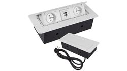 GNIAZDO CHOWANE W BLAT NABLATOWE + 2 USB GNIAZDKO-45116