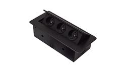 GNIAZDO POTRÓJNE CHOWANE W BLAT NABLATOWE GNIAZDKO GB3PL-BLACK-45132