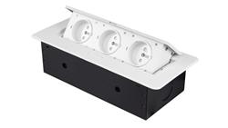 GNIAZDO POTRÓJNE CHOWANE W BLAT NABLATOWE GNIAZDKO GB3PL-WHITE-45133