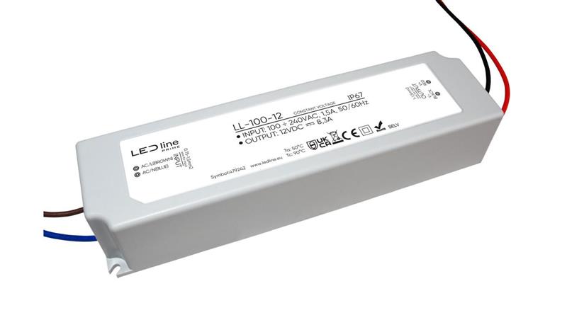Zasilacz do taśm LED line PRIME 100-12 wodoszczelny IP67 12V 100W 5 lat gwar.-50953