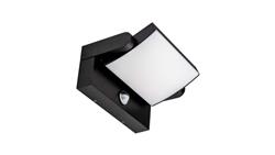 Oprawa elewacyjna LED 17W 2520lm 3000K czujnik regulowana Czarny kwadrat 2940-54347
