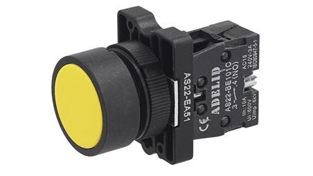 PRZYCISK STEROWNICZY ŻÓŁTY XB2 EA51 FI22 NO AS22-EA51-3304