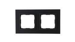 VENA2 Ramka dwukrotna tworzywo lakierowane (barwione) czarny mat 520982-37089
