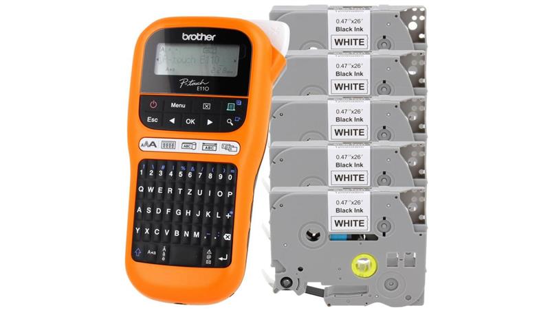 Drukarka etykiet Brother PT-E110 + 5 x zamiennik taśmy TZE-231-80779