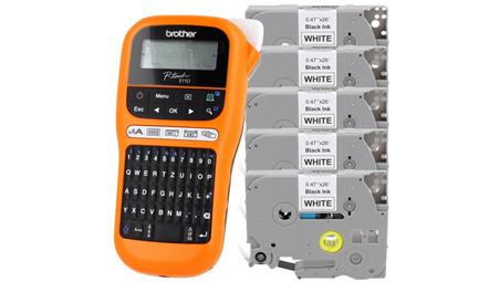 Drukarka etykiet Brother PT-E110 + 5 x zamiennik taśmy TZE-231-80779