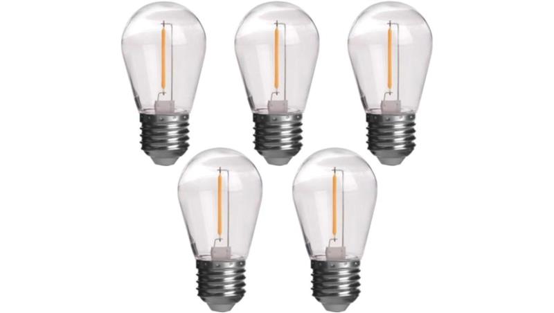 Żarówka LED E27 230V 1W 60lm kula biała ciepła 5 sztuk do girland-47995