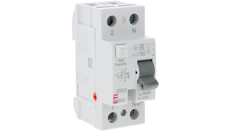 Wyłacznik różnicowoprądowy 2P 63A 0,03A typ AC EFI6-P2 AC 63/0.03 002061253-20752