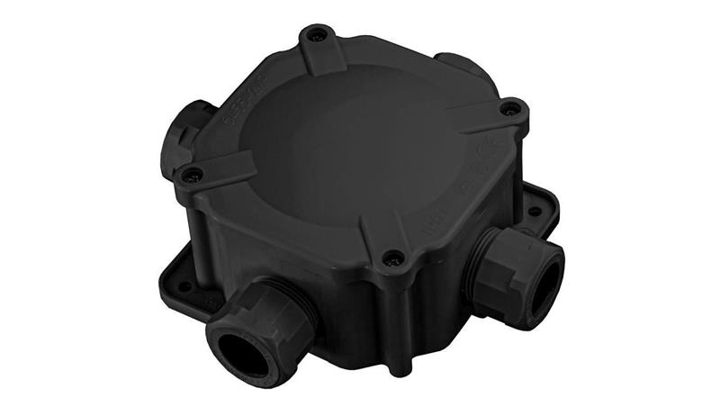 Puszka instalacyjna hermetyczna PG21 5x6mm2 IP67 czarna odporna na UV A.0036C-77700