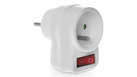 Gniazdo zasilające 2P+Z 230V 10A białe BASIC z wyłącznikiem-29395