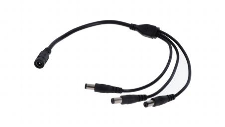 Rozgałęźnik DC 5.5X2.1 3W-1G czarny 24cm 22/20awg-55837