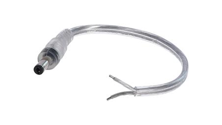 Wtyk DC 5.5x2.1 przewód przeźroczysty 15cm 18awg-55245