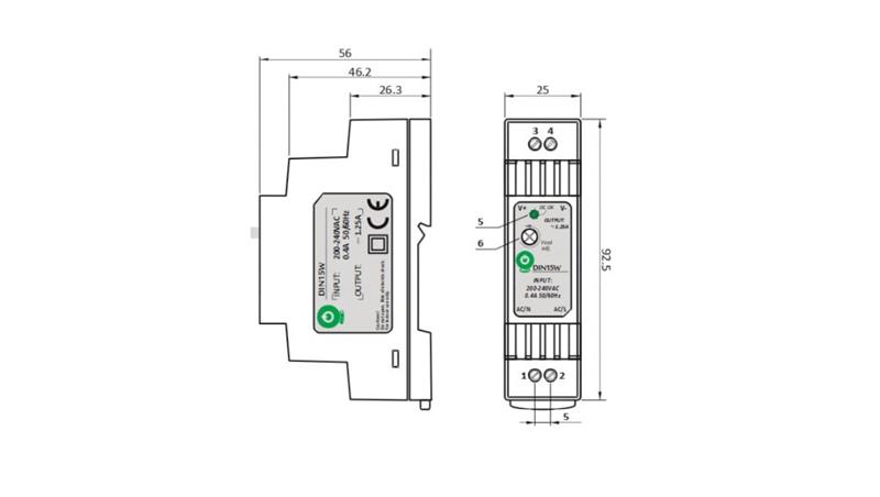 Zasilacz na szynę DIN 24V 15W-50957 Zasilacz na szynę DIN 24V 15W-50957