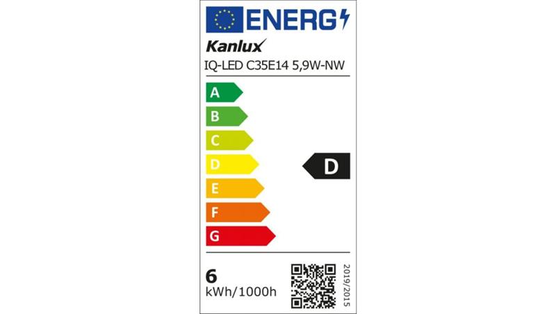 Żarówka LED E14 IQ-LED C35E14 5,9W-NW 806lm 4000K barwa neutralna Ra90 3 lata Gwarancji świeczka 36686-47295