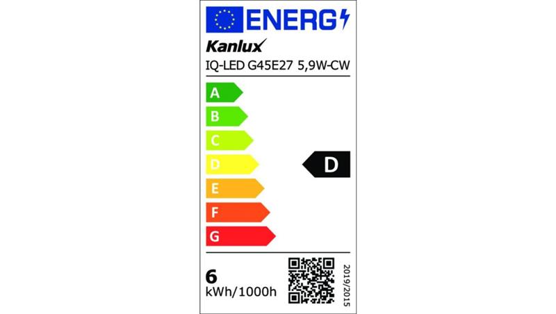 Żarówka LED E27 IQ-LED G45E27 5,9W-CW 806lm 6500K barwa zimna Ra90 3 lata Gwarancji kulka 36699-47853