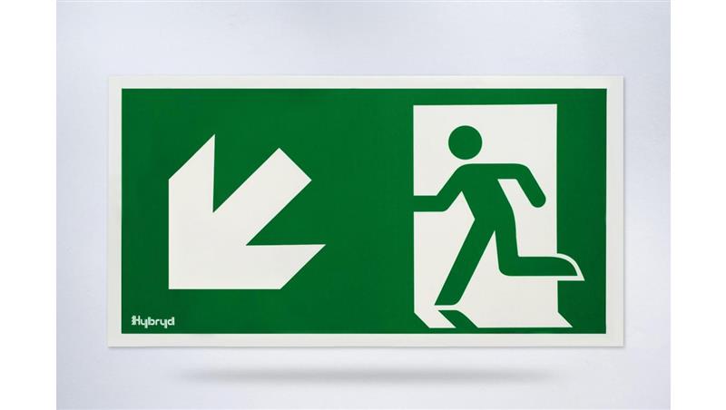 Piktogram folia biała, wzór prosty, 153x337 mm - PI27-56557