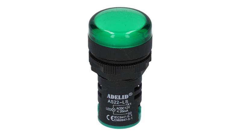 Lampka kontrolna sterownicza zielona LED fi:22-47158