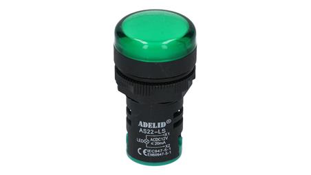 Lampka kontrolna sterownicza zielona LED fi:22-47158