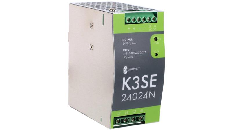 Zasilacz impulsowy K3SE 24024 3x400/ 24VDC 10A 240W na szynę DIN, Uzas: 340-550VAVAC, Ta70, 17000-1013-10144 Zasilacz impulsowy K3SE 24024 3x400/ 24VDC 10A 240W na szynę DIN, Uzas: 340-550VAVAC, Ta70, 17000-1013-10144