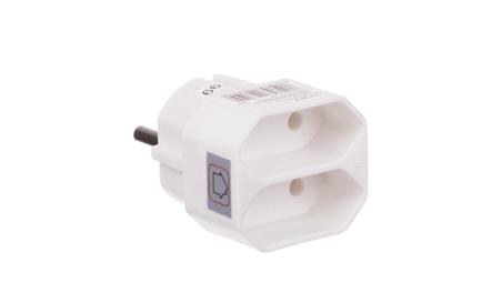 Rozgałęźnik 2-gniazdowy - 2x2P-euro, bez uziemienia, biały / 12710-29399