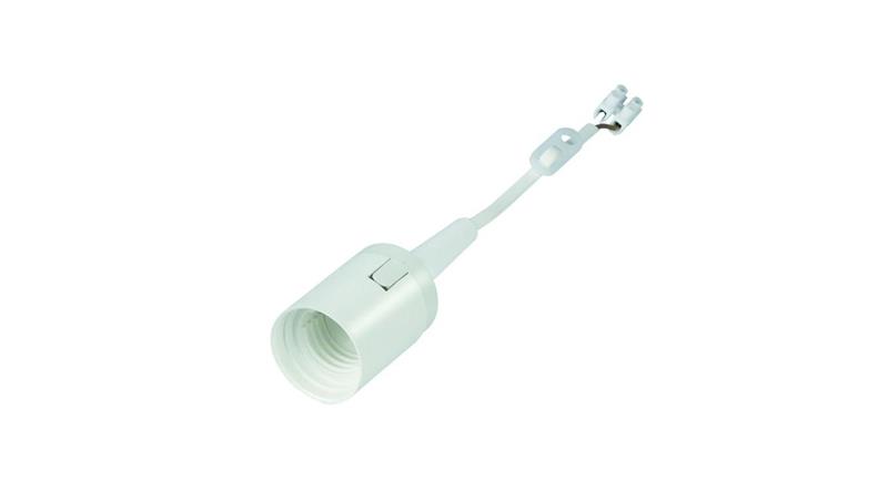 Oprawka oświetleniowa E27 budowlana remontowa z przewodem 15cm biała / 13057-51067