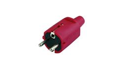 Wtyczka gumowa 2P+Z z uziemieniem IP20 250V~ 16 A czerwona / 12101-28998