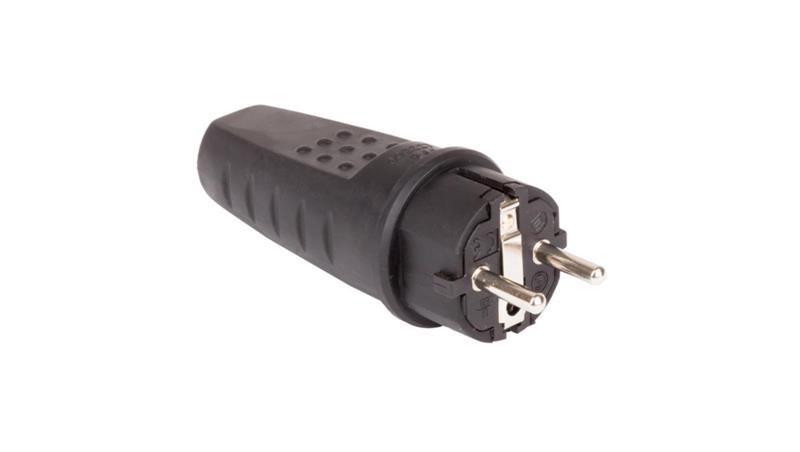 Wtyczka gumowa 2P+Z IP44 250V~ 16 A 3680W prosta / 24016-28982