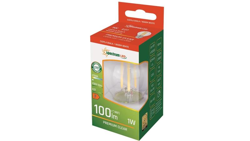 Żarówka LED E14 230V 1W 100lm kulka ciepła WW-47622
