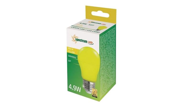 Żarówka LED E27 230V 4,9W GLS żółta-48093 Żarówka LED E27 230V 4,9W GLS żółta-48093