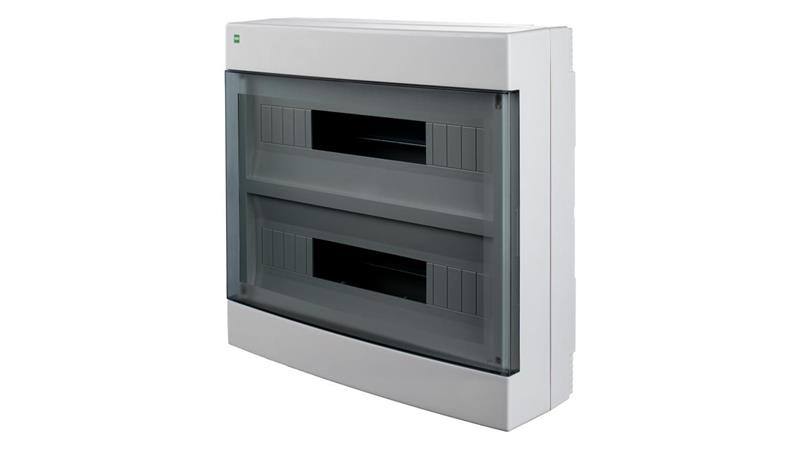 Rozdzielnica modułowa natynkowa AREO PE+N 2x18 IP40 biały/dymny 3651-01-69167