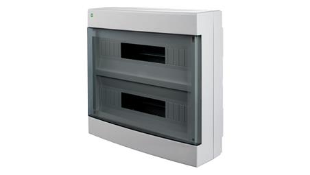 Rozdzielnica modułowa natynkowa AREO PE+N 2x18 IP40 biały/dymny 3651-01-69167