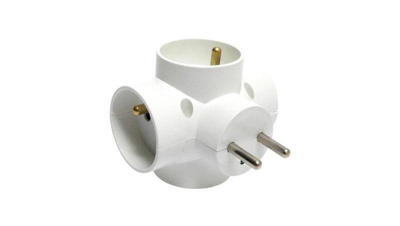 Rozgałęźnik 4-gniazdowy uziemienie, biały 4R / 27161-29401
