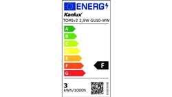 Żarówka LED GU10 TOMIv2 2,9W GU10-WW 295lm 3000K barwa ciepła 34965-47078