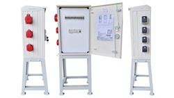 Rozdzielnica elektryczna budowlana na stojaku (4x2P+Z, 2x16A/5P, 1x32A/5P) RB40x60-K63-00124Z-P0-65832