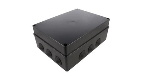 Skrzynka hermetyczna IP65 Puszka instalacyjna 300x220x120mm bezhalogenowa czarna z dławikami PG29 S-BOX 606c-74936