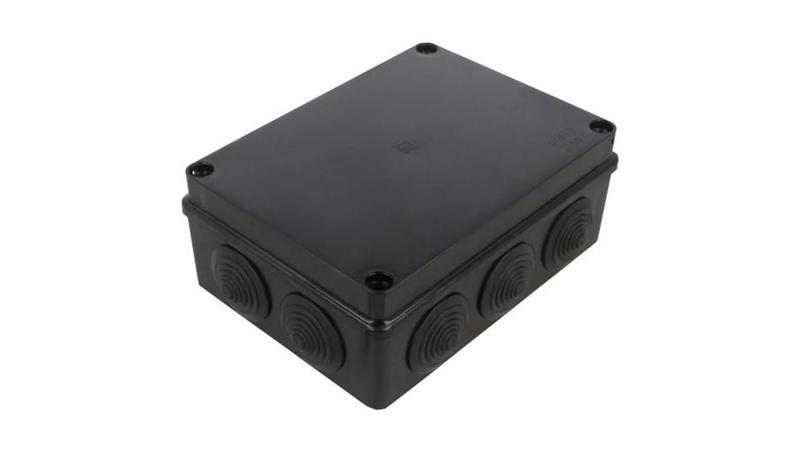 Skrzynka hermetyczna IP65 Puszka instalacyjna 190x140x70mm bezhalogenowa czarna z dławikami PG29 S-BOX 406c-74971