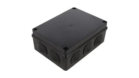 Skrzynka hermetyczna IP65 Puszka instalacyjna 190x140x70mm bezhalogenowa czarna z dławikami PG29 S-BOX 406c-74971