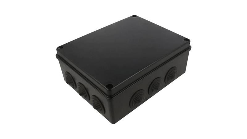 Skrzynka hermetyczna IP65 Puszka instalacyjna 240x190x90mm bezhalogenowa czarna z dławikami PG29 S-BOX 506c-75125