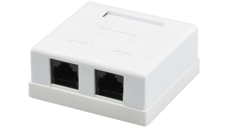 Gniazdo komputerowe 2xRJ45 kat.5e nieekranowane UTP natynkowe-35627