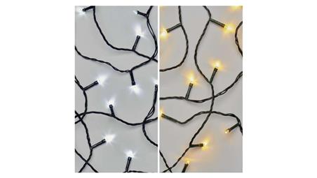 Lampki choinkowe 100LED 10m, 2 w 1 zimna biel lub ciepła biel, czarny, 8 programów, IP44 D4AL05-50295